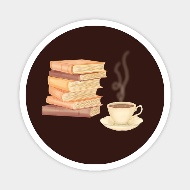 Books and Tea Magnet by rachelleybell